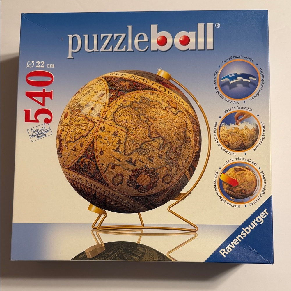 Ravensburger Puzzleball Historical Globe with Vintage Map Design. 540 ps 3D